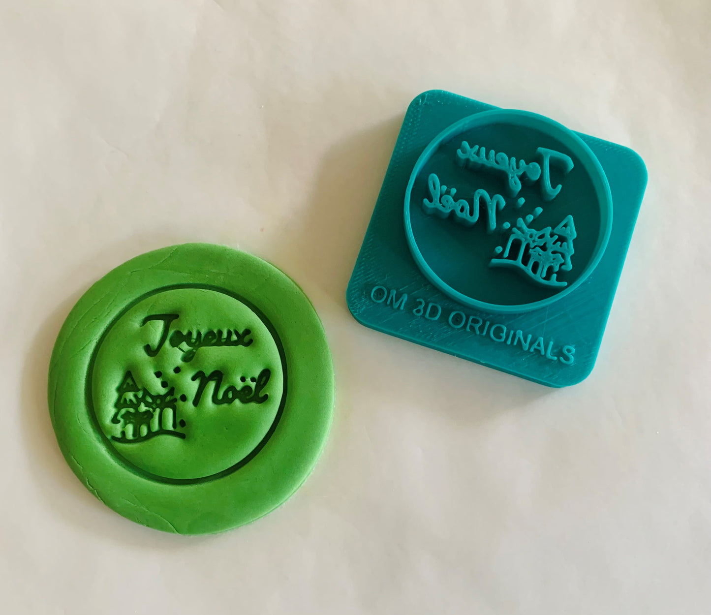 Christmas Themed Embossing Stamp FRENCH - Joyeux Noel