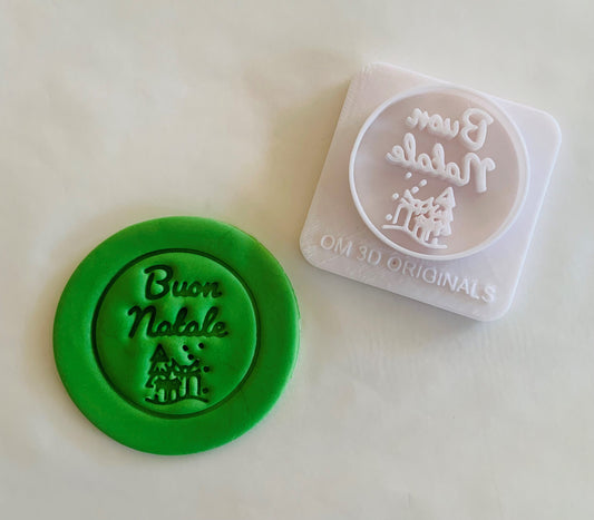 Christmas Themed Embossing Stamp ITALIAN -  Buon Natale
